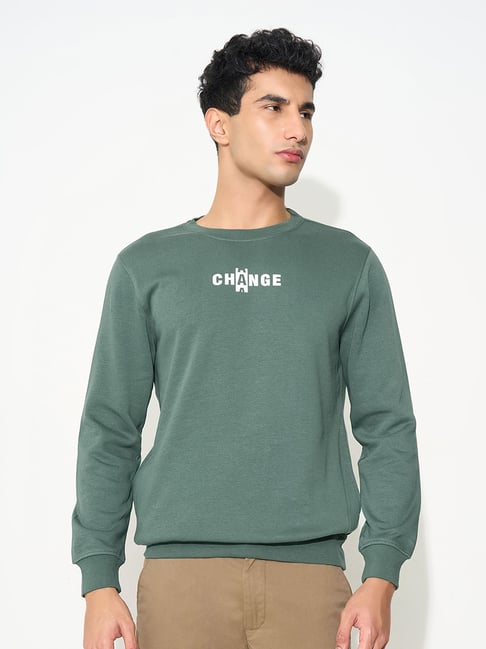 Peregrine By Pantaloons Beryl Green Slim Fit Sweatshirt-picture-13
