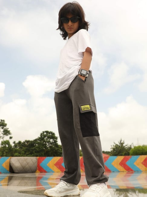 Nap Chief Kids Dark Grey Cotton Printed Cargo-picture-34