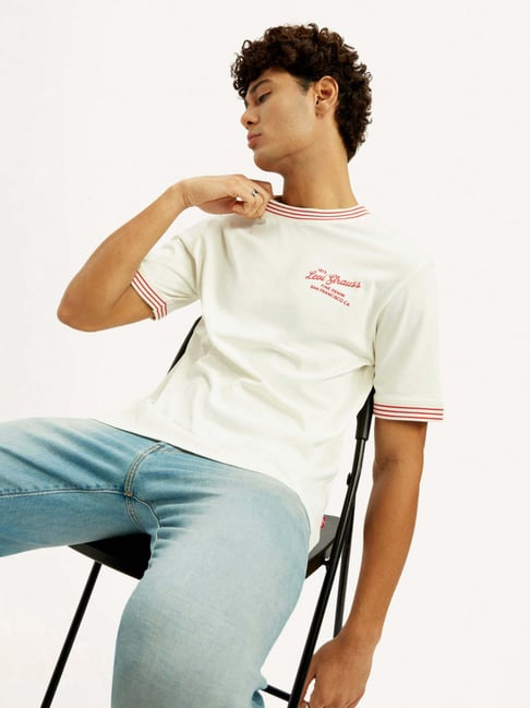 Levi's Men's Off-Off White Crew Neck T-Shirt-picture-41