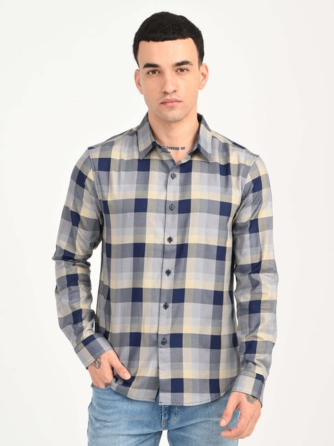Levi's Men's Checkered Grey Slim Fit Shirt-picture-16