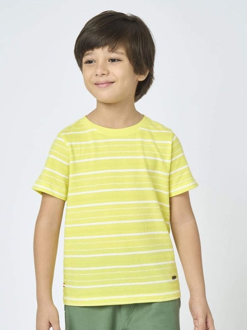 Ed-A-Mamma Boys Yellow Cotton Stripesed T-Shirt-picture-10
