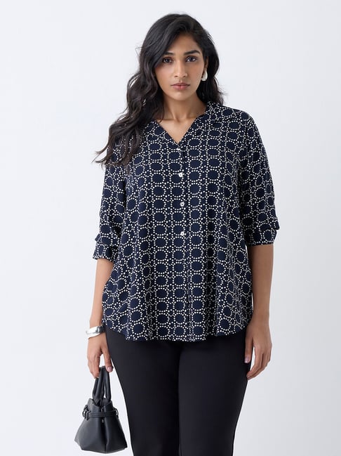 Gia by Westside Navy Printed Shirt-picture-40