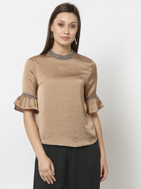 Gipsy Beige Satin Top-picture-37