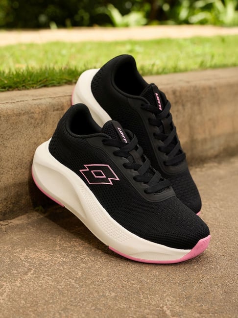 Lotto Women's Xwift Knit Black & Pink Running Shoe