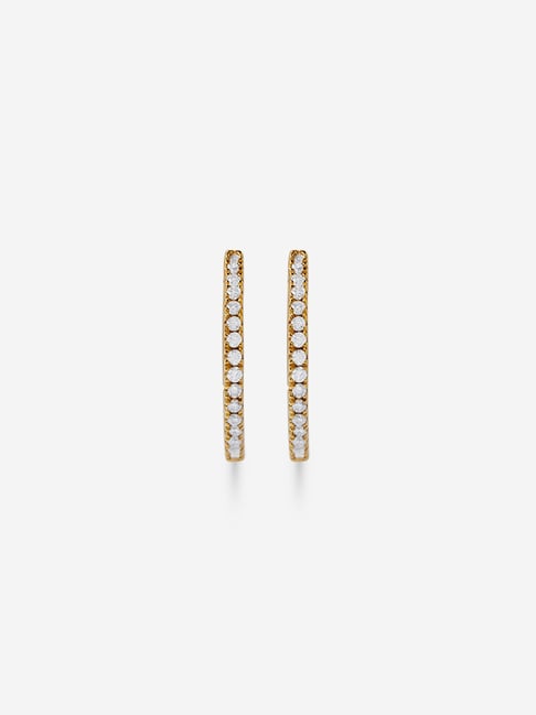Westside X Pome White Gold Plated Lab Diamond Studded Hoop Earrings