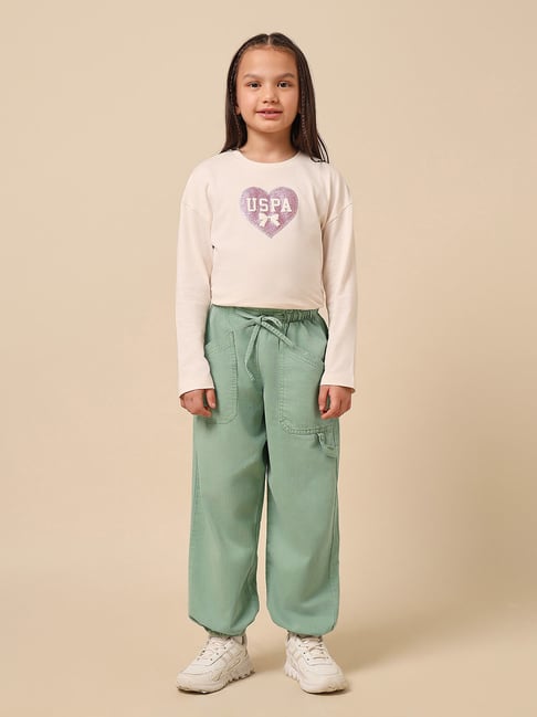 U.S. Polo Assn. Girls Green Cotton Jeans