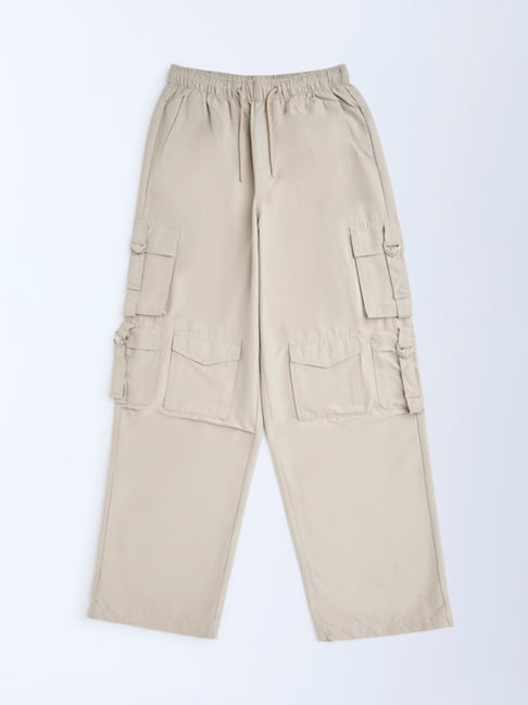 Y&F Kids by Westside Beige Cargo-Style Mid-Rise Joggers-picture-37