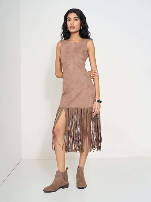 Honey By Pantaloons Brown Slim Fit Dress-picture-21