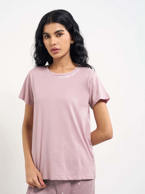 Dreamz By Pantaloons Dawn Pink Comfort Fit Printed Sleepwear T-Shirt-picture-27