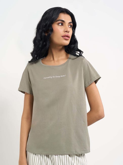 Dreamz By Pantaloons Green Comfort Fit Printed Sleepwear T-Shirt-picture-40