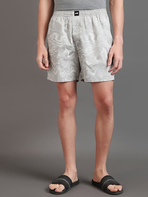 Bewakoof Men's Grey All Over Printed Boxer