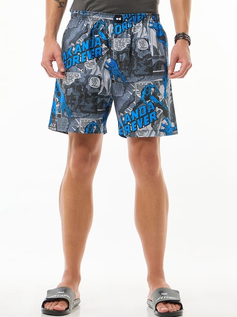 Bewakoof Official Marvel Marchandise Men's Grey Marvel All Over Printed Boxers