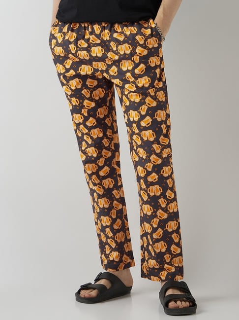 Bewakoof Men's Grey All Over Printed Pyjamas