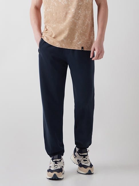 Bewakoof Men's Navy Blue Oversized Joggers-picture-48