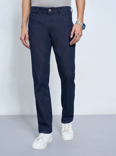 Sf Jeans By Pantaloons Navy Straight Fit Jeans-picture-38