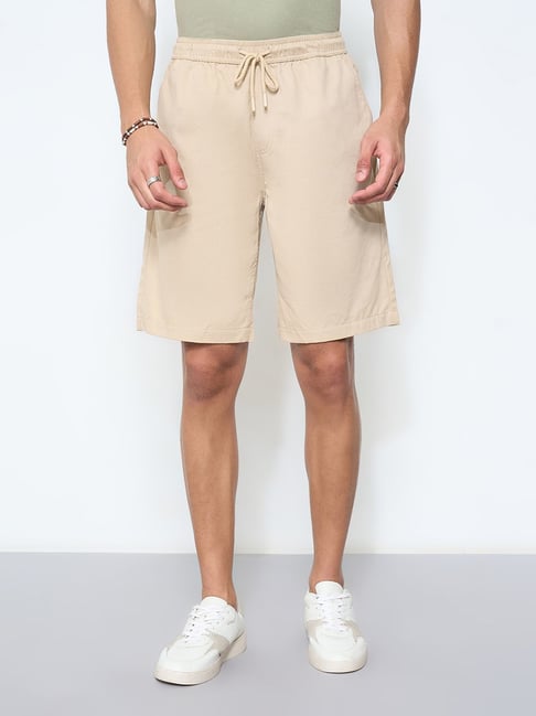 7 Alt By Pantaloons Beige Relaxed Fit Shorts