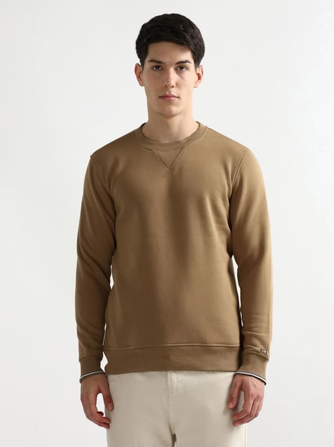 Arrow Sport Light Brown Cotton Regular Fit Sweatshirt-picture-30