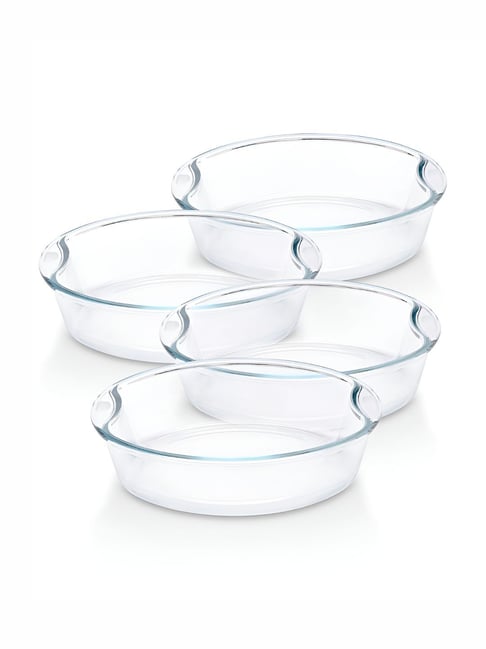 Borosil Transparent Baking Dish Set with Handle - Set of 4 Piece