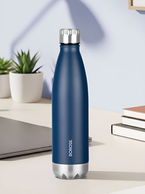 Borosil Hydra 1000ml Bolt Blue Stainless Steel Bottle