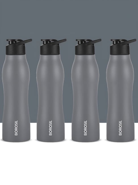 Borosil Grey 950 ml Hydra Stainless Steel Water Bottle - Set of 4-picture-27