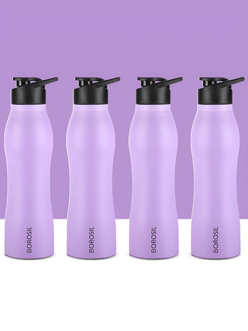 Borosil Purple 950 ml Hydra Stainless Steel Water Bottle - Set of 4-picture-32