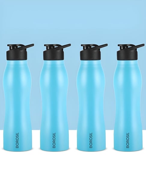 Borosil Blue 950 ml Hydra Stainless Steel Water Bottle - Set of 4-picture-12
