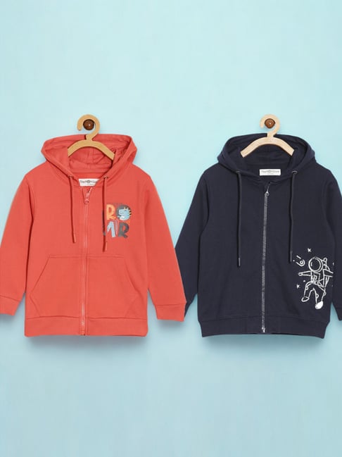 The Mom Store Unisex Rust & Navy blue Printed Sweatshirt Pack of 2-picture-46