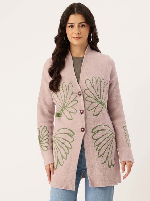 Apsley Pink Regular Fit Printed Cardigan-picture-22