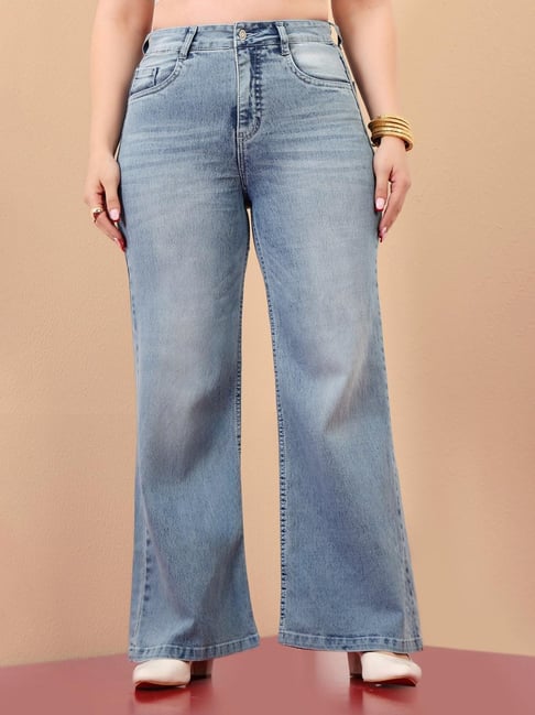Miss Chase A+ Blue Denim Solid Jeans-picture-27