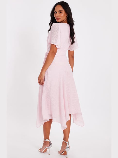 pink dress quiz Midi Dress Quiz Clothing Pink Dress Pale Pink Quiz Petite A-Line Midi Dress Boohoo