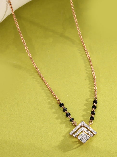 P.N.Gadgil Jewellers 14k (585) Yellow Gold Eternal Nova Diamond Mangalsutra