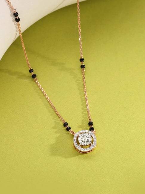 P.N.Gadgil Jewellers 14k (585) Yellow Gold Celestial Glint Diamond Mangalsutra