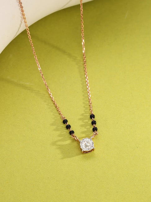 P.N.Gadgil Jewellers 14k (585) Yellow Gold Eternal Spark Diamond Mangalsutra