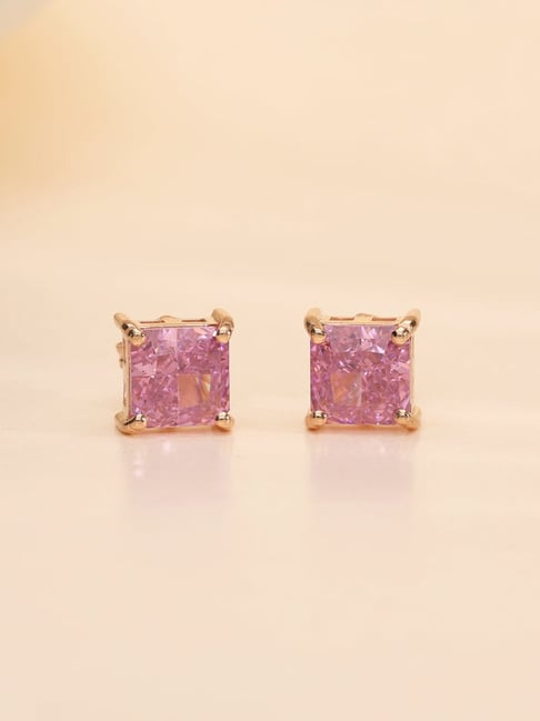 P.N.Gadgil Jewellers 18k (750) Yellow Gold Rose Glow Studs Earrings-image-18