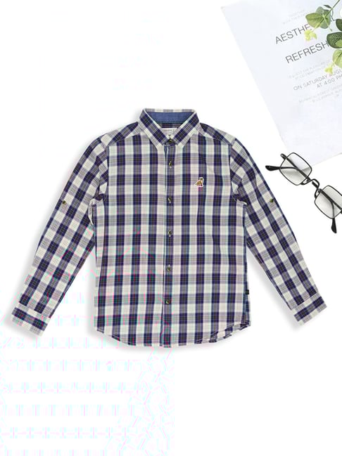 Pantaloons Junior Boys Cloud Dancer Checks Shirt-picture-45