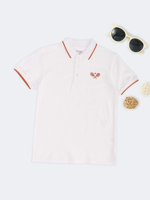 Pantaloons Junior Boys Snow White Embroidery Polo T-Shirt