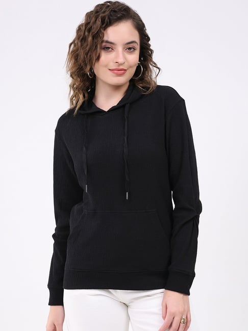 Monte Carlo Black Regular Fit Self Pattern Hoodie-picture-28
