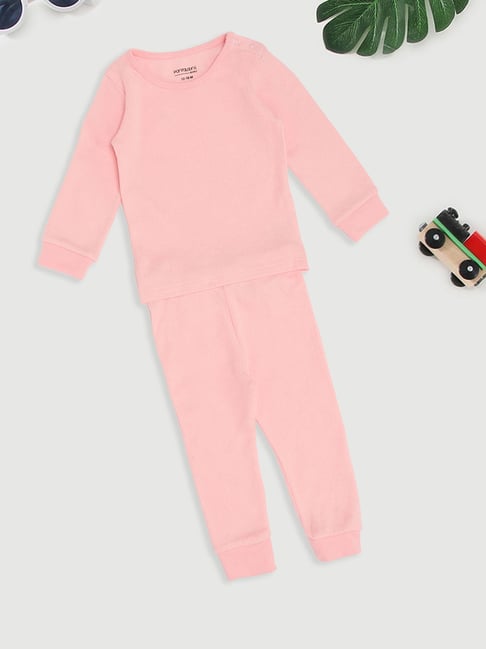 Pantaloons Baby Girls Crystal Rose Textured Thermal Set