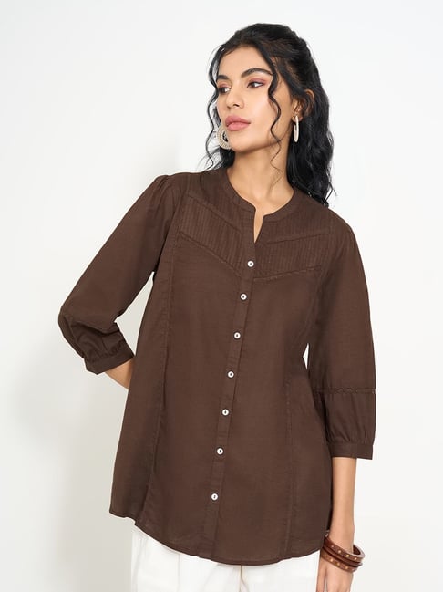 Akkriti By Pantaloons Brown Regular Fit Tunic
