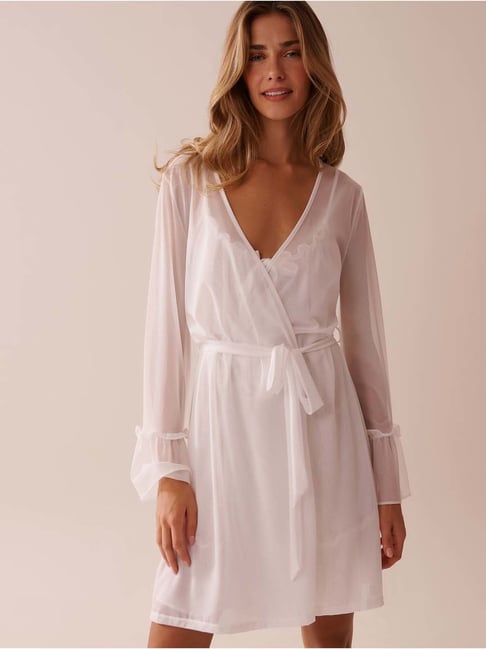 La Vie En Rose White Regular Fit Kimono-picture-26