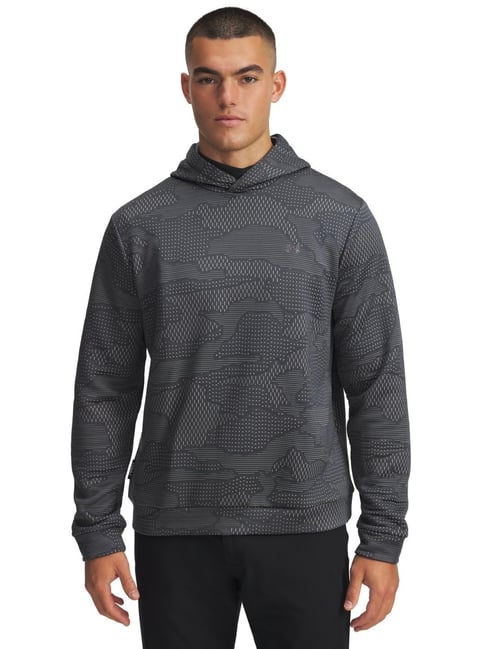 UNDER ARMOUR Grey Drive Midlayer Jacquard Regular Fit Hoodie-picture-14