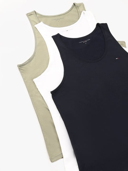 Tommy Hilfiger Multicolor Cotton Regular Fit Vest - Pack Of 3
