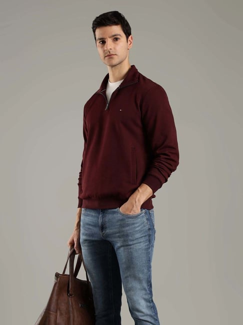Tommy Hilfiger Maroon Regular Fit Sweatshirt-image-31