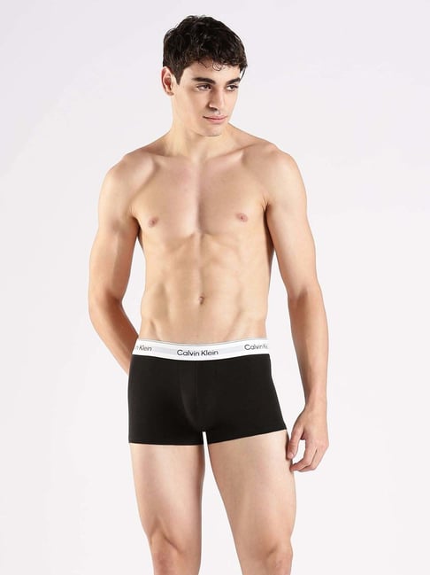 Calvin Klein Underwear Black Cotton Regular Fit Trunks - Pack Of 3