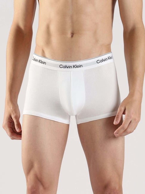 Calvin Klein Underwear White Cotton Regular Fit Trunks - Pack Of 3-picture-48