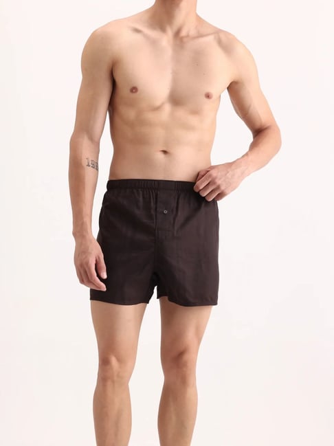 Rare Rabbit Brown Cotton Regular Fit Checks Boxers-picture-30