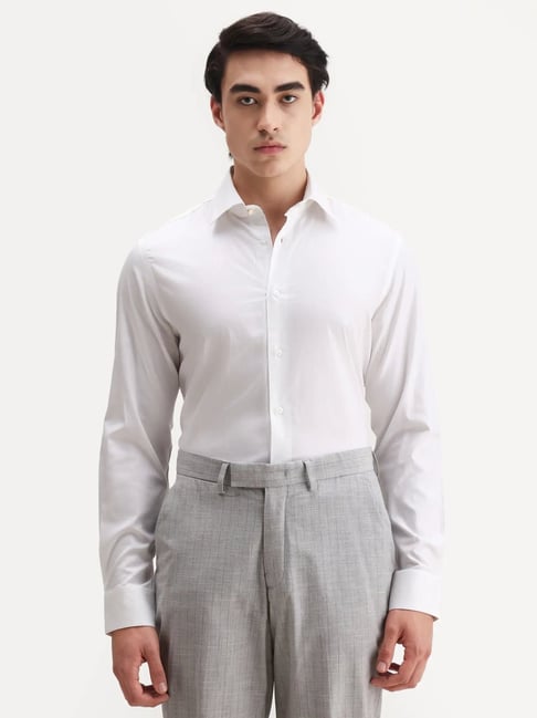 Rare Rabbit White Cotton Regular Fit Shirt-image-14