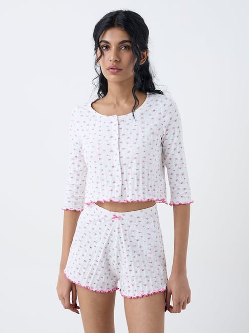 Superstar by Westside White Floral Printed Top-picture-19