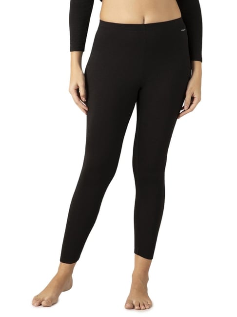Amante Black Solid Mid Rise Thermal Leggings-picture-42