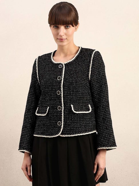 Vero Moda Black Regular Fit Self Pattern Jacket-picture-37